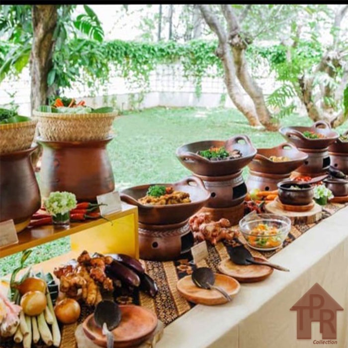 Gerabah - Wajan Tanah Liat Natural Tradisional Buffet Display D30