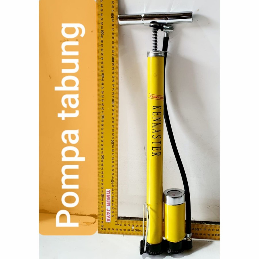 Kenmaster Pompa Sepeda Tabung + Meter Kuning 38 x 480mm NEW