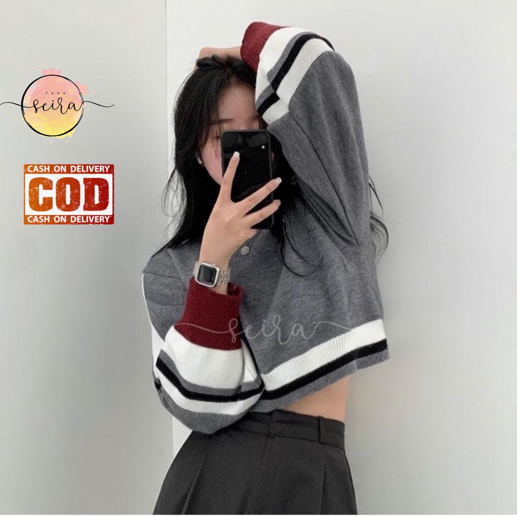 Ayuna Knit Sweater / Sweater Wanita Korea / Sweater Rajut Wanita Terbaru