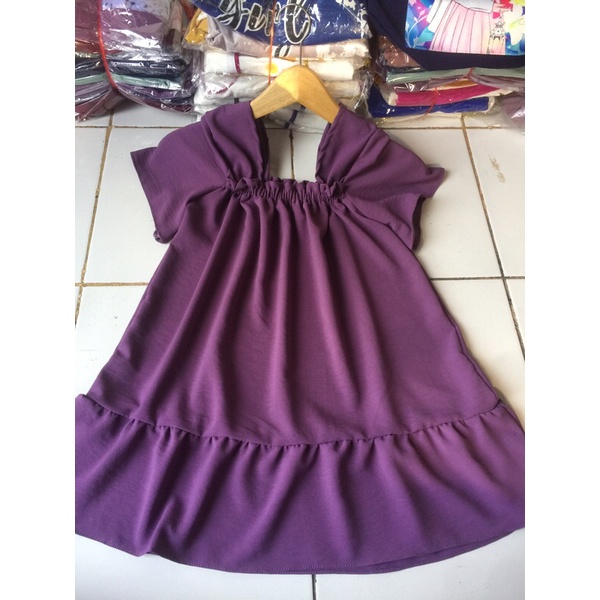 Dress anak perempuan usia7-8th crinkle airflow