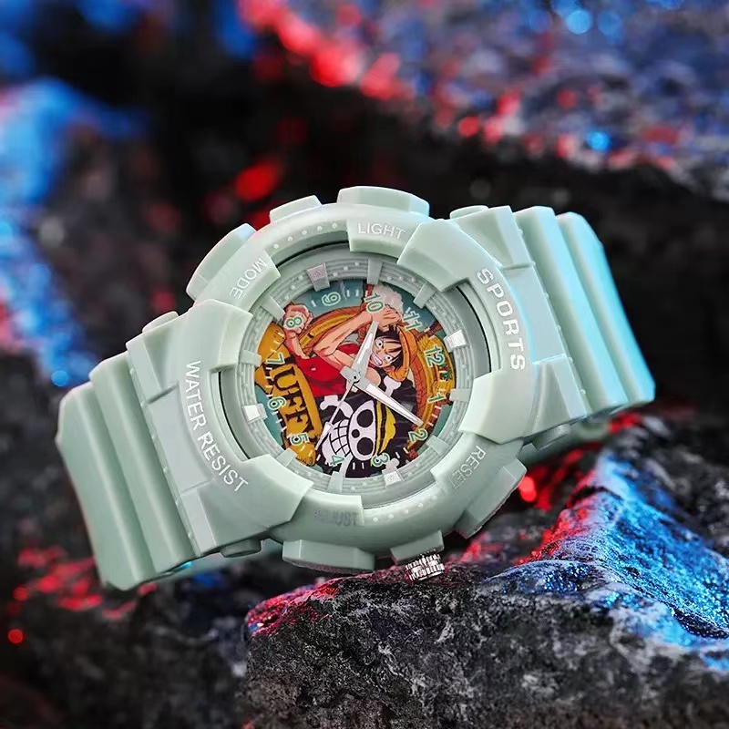 Jam Tangan Sport Rubber Pria Analog Quartz One Piece Fashion Kidz- Jam Tangan Sport Dial Karakter