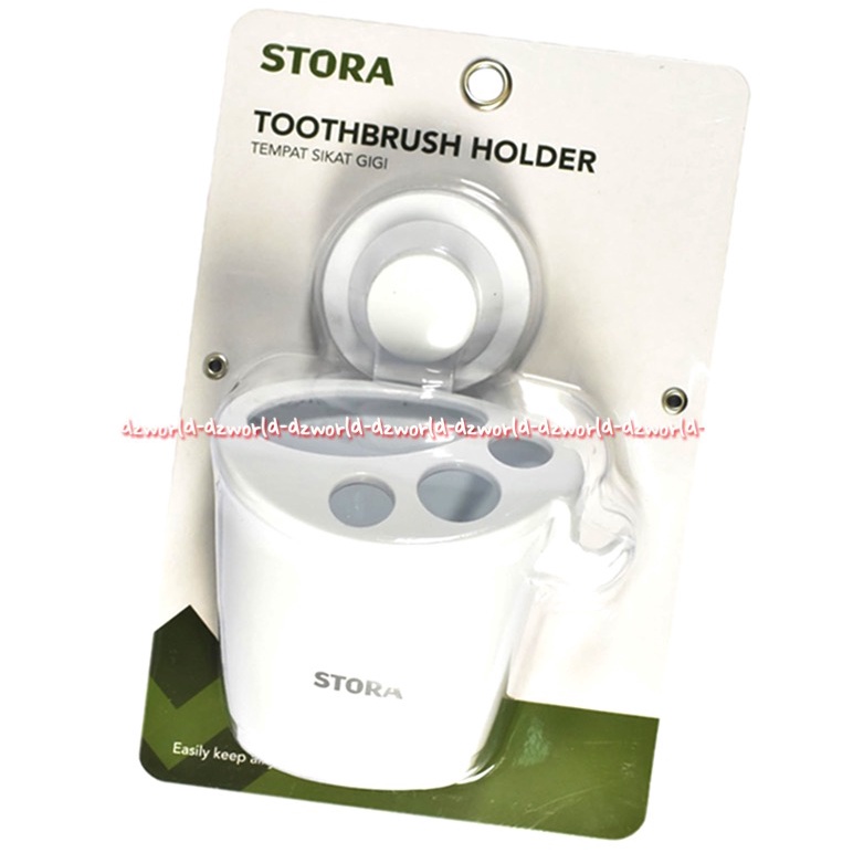 Stora White Toothbrush Holder Tempat Sikat Gigi Warna Putih Model Klep Tanpa Paku Mudah untuk Dipasang Didinding