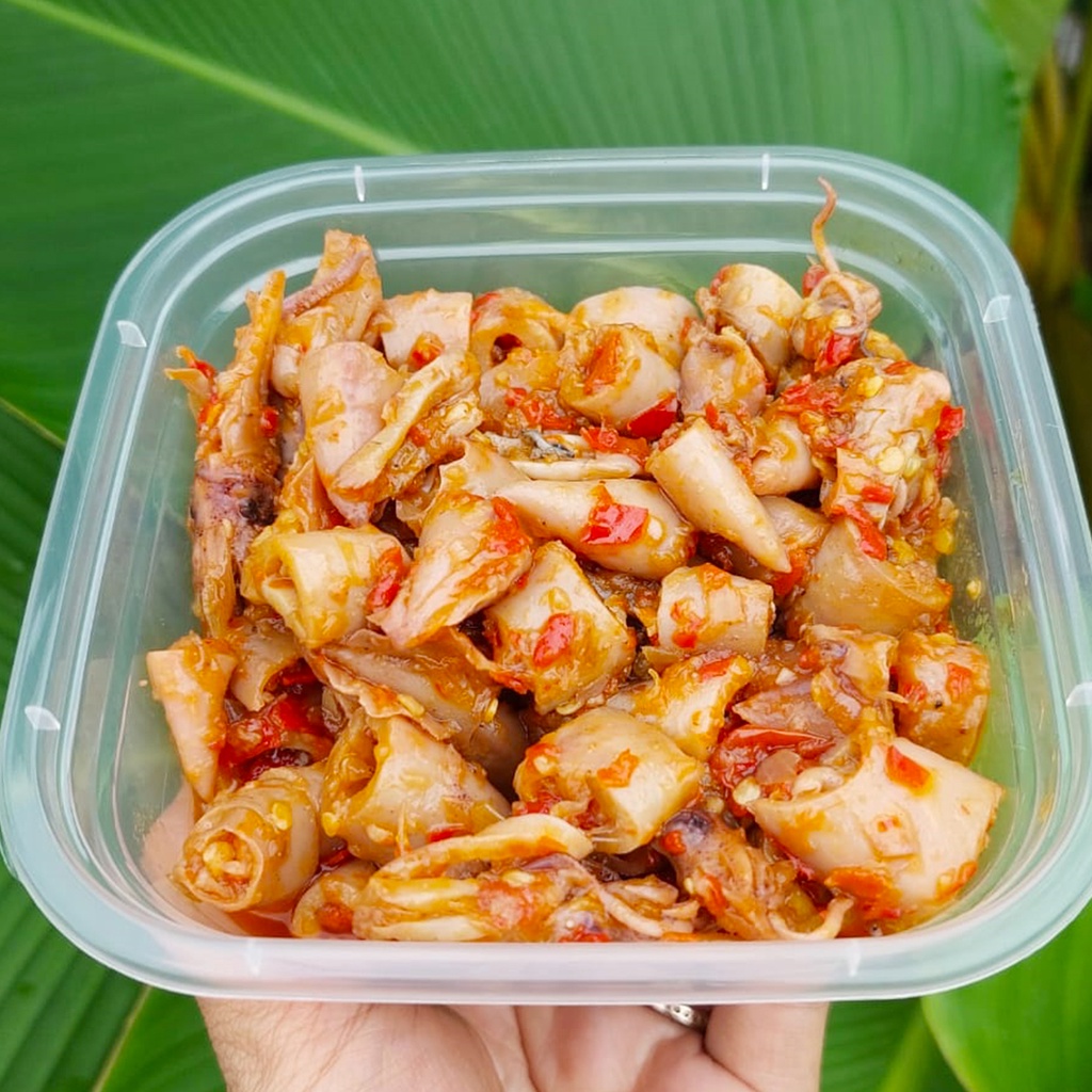 

Sambal Cumi Asin Pedas Frozen (250 Gr) Pete / Non-Pete - Sambal Rumahan