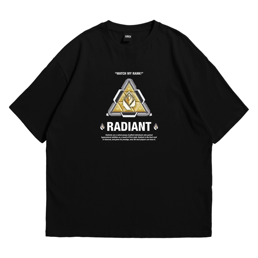 OMS - Valorant Tshirt Kaos Rank Radiant + Free sticker & keychain set - Kaos Tshirt gaming solution 