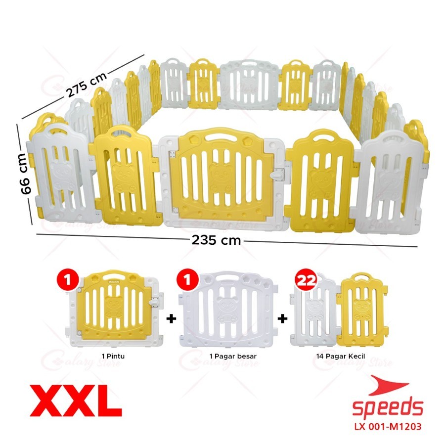 Pagar Bayi Playpen Bayi Baby Fence Anak Mainan Bayi M 1203 - KUNING - M 1203 + S