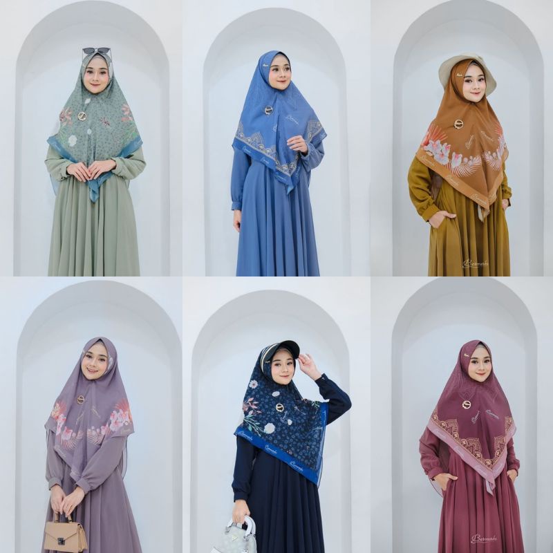 set gamis syari ceruty printing by bermerks