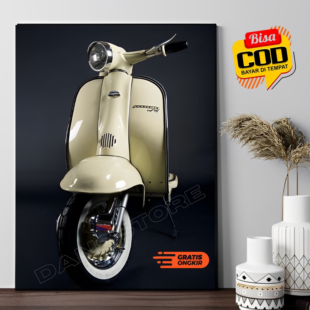Poster Vespa Jadul Antik Hiasan Dinding Aesthetic V2124