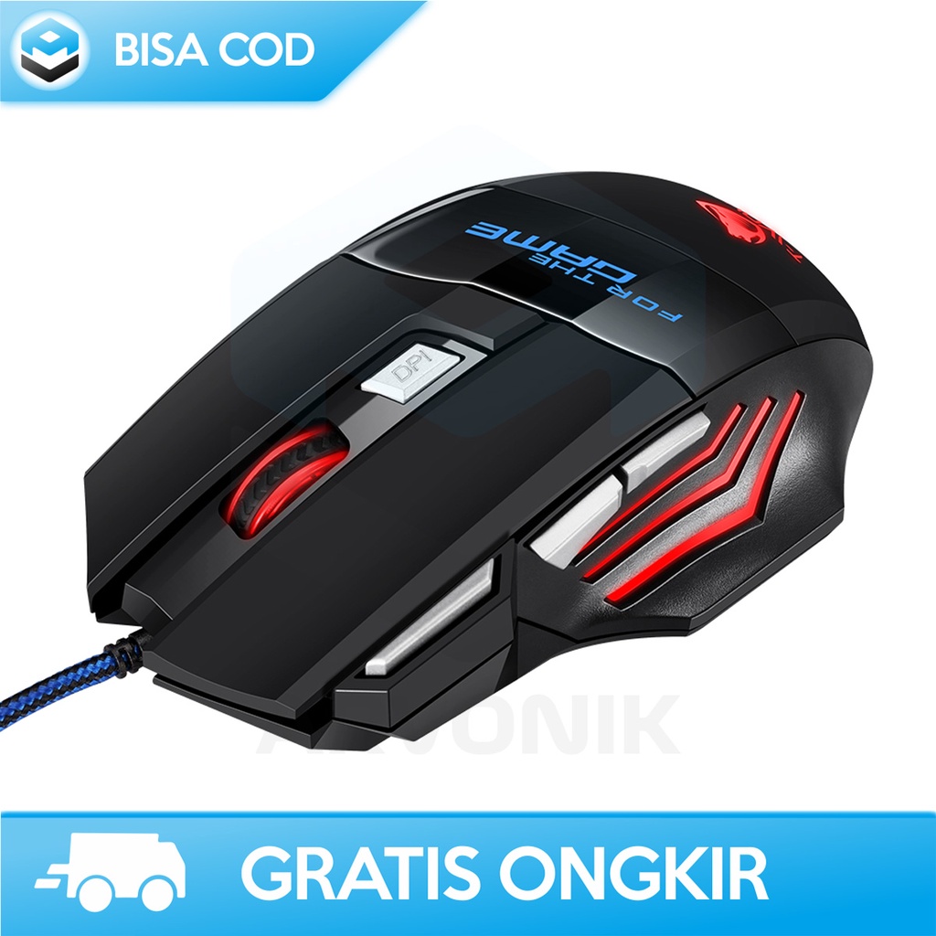 MOUSE GAMING KABEL ERGONOMIS DESAIN 2400DPI GAMING MOUSE G6 RGB LIGHT