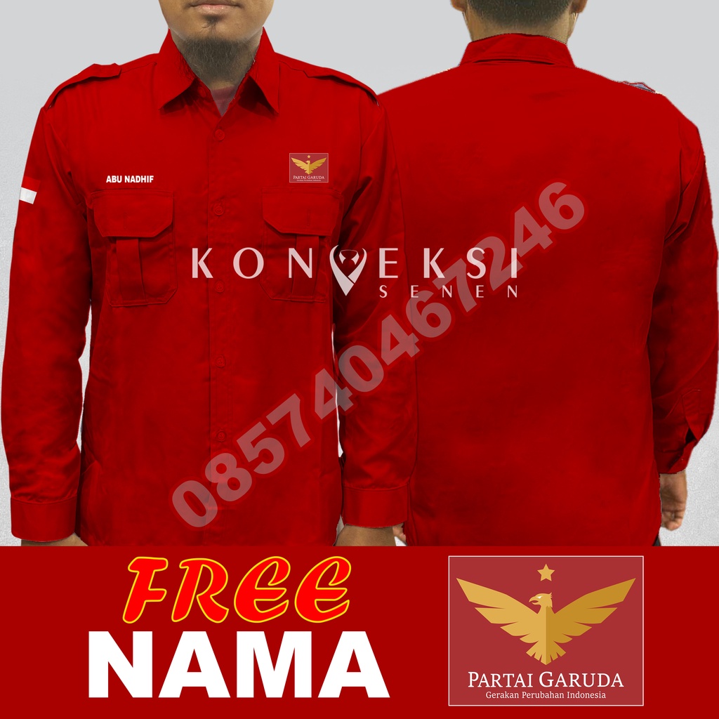 kemeja partai garuda terbaru full bordir eksklusif