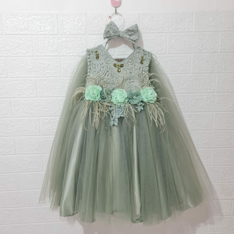 gaun tile anak premium gaun pesta anak meeah custom dress anak