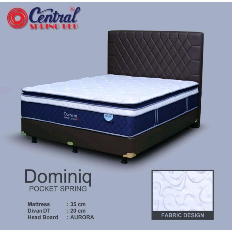 1set springbed Dominic Central Pocket Super Tebal: 180x35x200 plus Divan oscar untuk cirebon