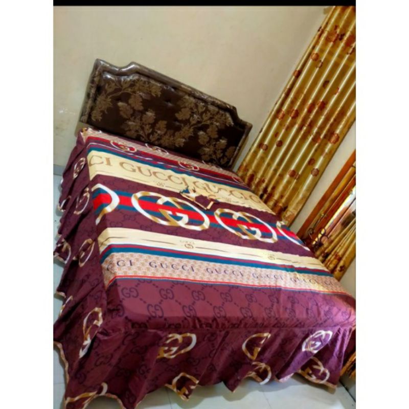 Seprei variasi rumbai uk kasur no 1 180cmx200cm (bantal 2 guling 2) REAL PICT NO EFEK