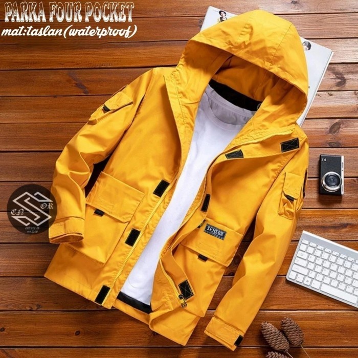 jaket pria jaket parka pria terbaru original Sensor Yellow / kuning termurah XL(Q8I9) Jaket Bolak Ba