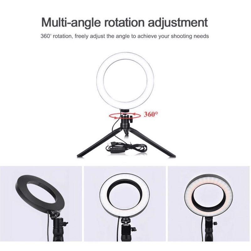 ANG Tripod Hp NoBar Livestreaming + Lampu Ringlight 26cm