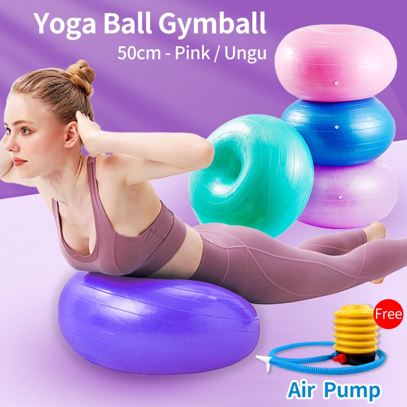 GYM BALL BOLA YOGA BOLA 50cm Gymball bola senam yoga FITNESS FREE POMPA