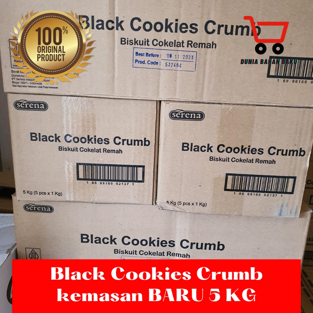 Black Cookies Crumb / Biskuit Cokelat Remah Serena 5 KG Ori 100%