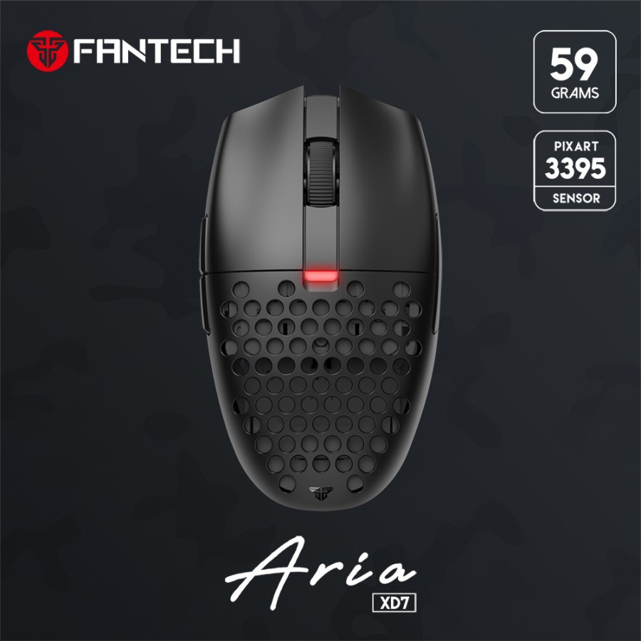 Mouse Fantech XD7 Aria Wireless Gaming 3in1 Connection - Black Hitam