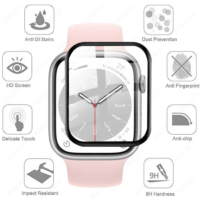 9d Glass for Apple Watch Ultra Series8 7 41mm 45mm 49mm Pelindung Layar Film Pelindung Untuk iWatch 6 5 4 3 2 1 SE 2022 44mm 42mm 40mm 38mm Kaca