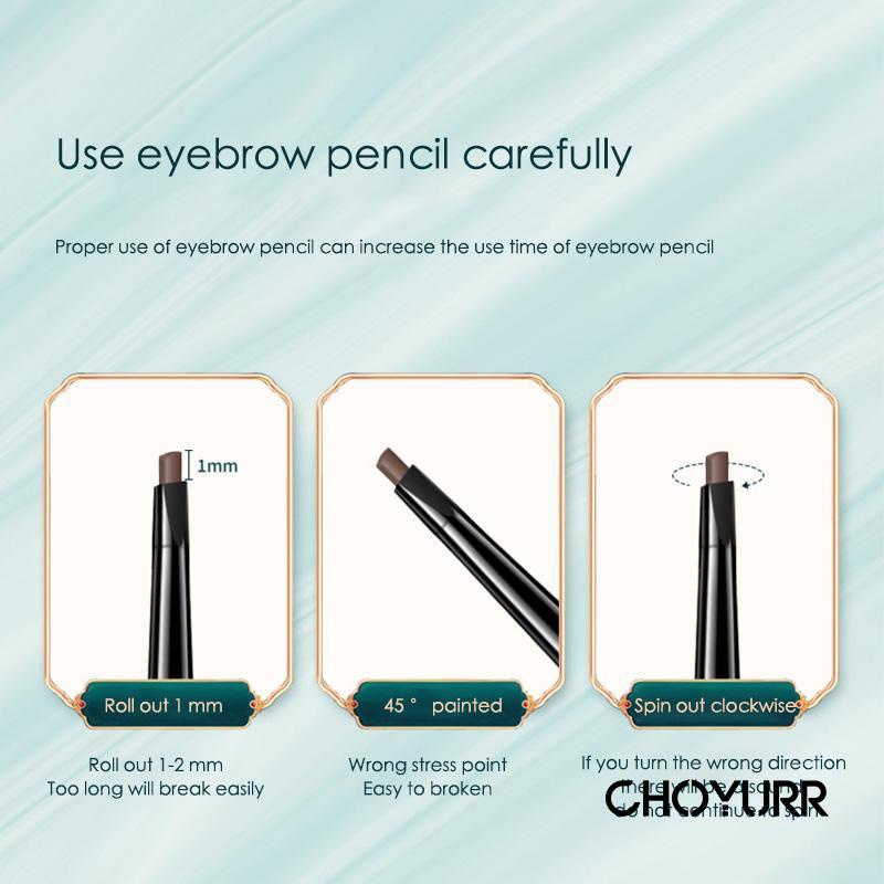 【COD】Pensil Alis Anti Keringat Waterproof / Pensil Alis Waterproof Long-Lasting / Eyebrow Pensil Double Head Spin Automati-CH