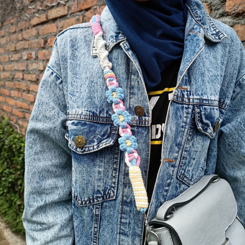 Strap Bag Macrame Sun Flower AesthetiCraft | Sling Bag