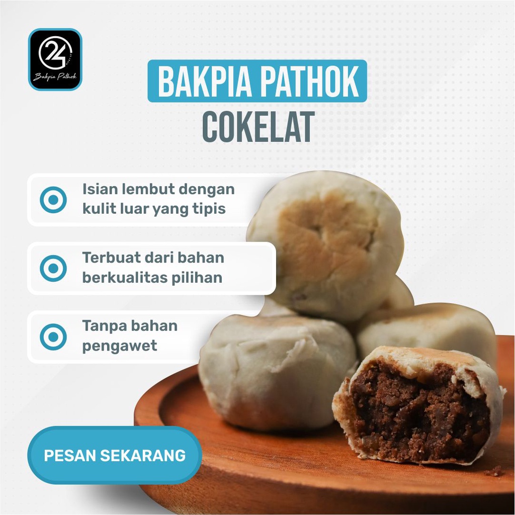 

Bakpia Pathok Basah 24 RSP Rasa Coklat Isi 20