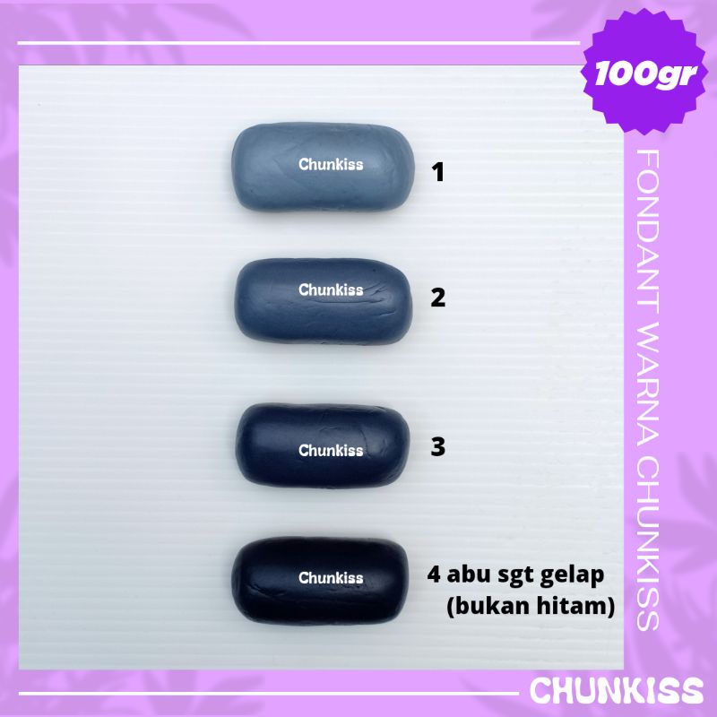 FONDANT WARNA 100 GRAM SHADE OF GREY - HALAL SIAP PAKAI