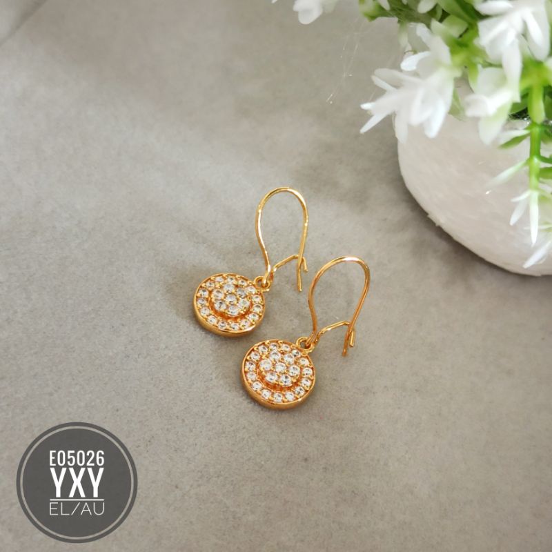 Anting yaxiya permata zircon gold E05026