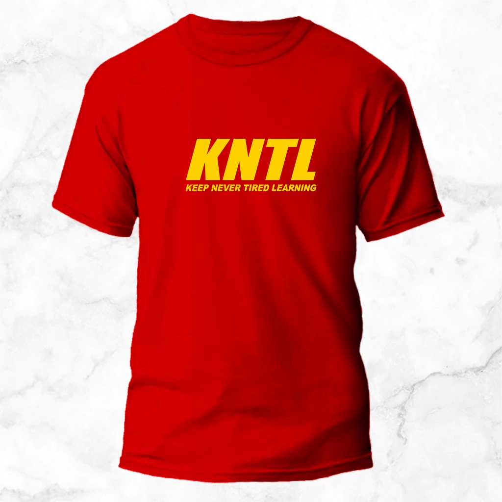 T-SHIRT KAOS CASUAL KNTL LOGO GOLD & HITAM