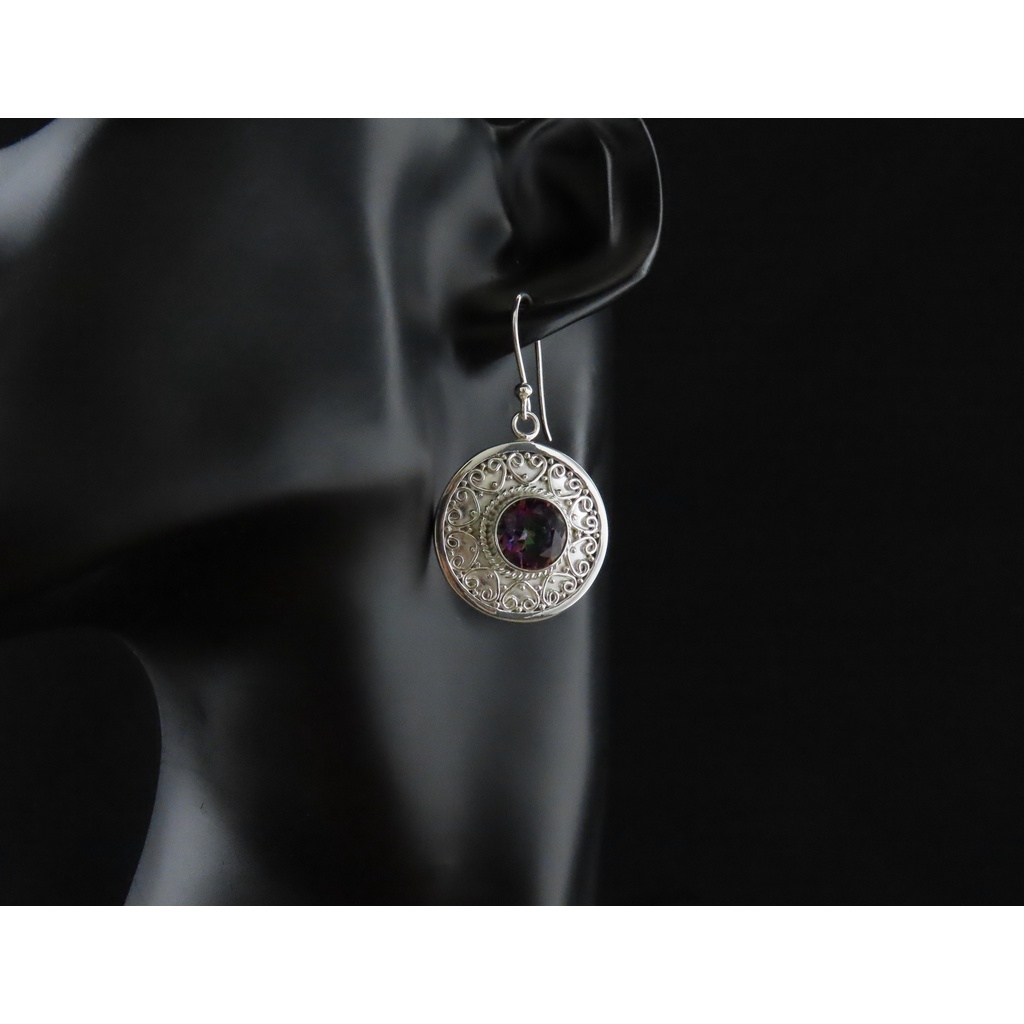 Anting Perak 925 Wanita dengan Permata Mystic Topaz