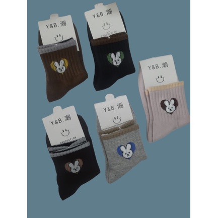 KAOS KAKI Y&amp;B MOTIF KAOS KAKI WANITA BEST BRAND NYAMAN DI PAKAI TEBAL BAHANNYA