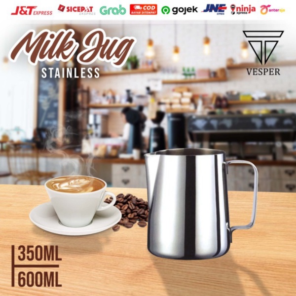 

Dijual Milk jug stainless / latte art / milk frother / pitcher susu gelas - stainless350ml Murah