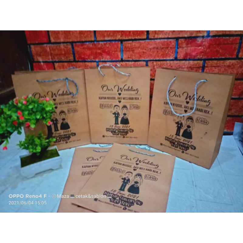 

paoerbag coklat sablon uk. 20*10*25