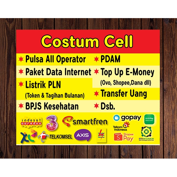 SPANDUK COUNTER CUSTOM NAMA TOKO