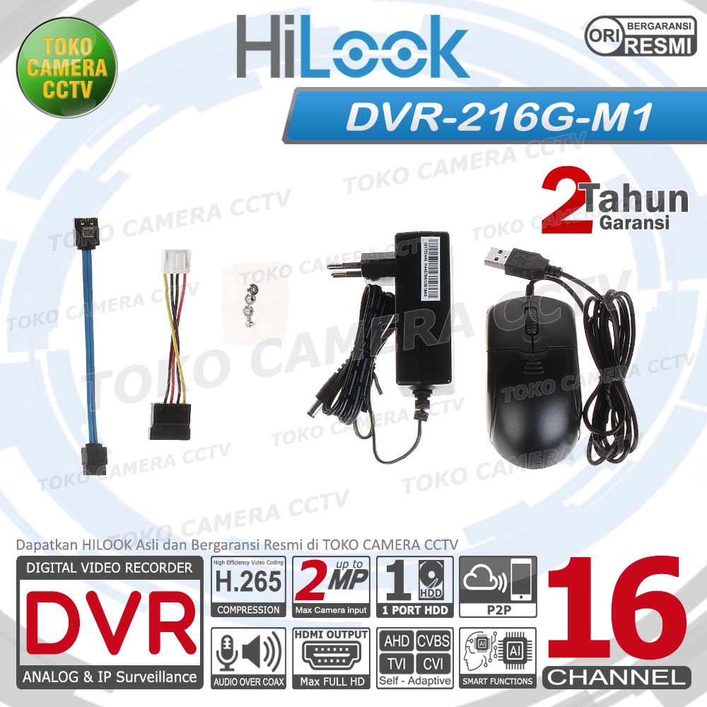 DVR RECORDER CCTV HILOOK 16 CHANNEL CCTV HILOOK 16CH 2MP