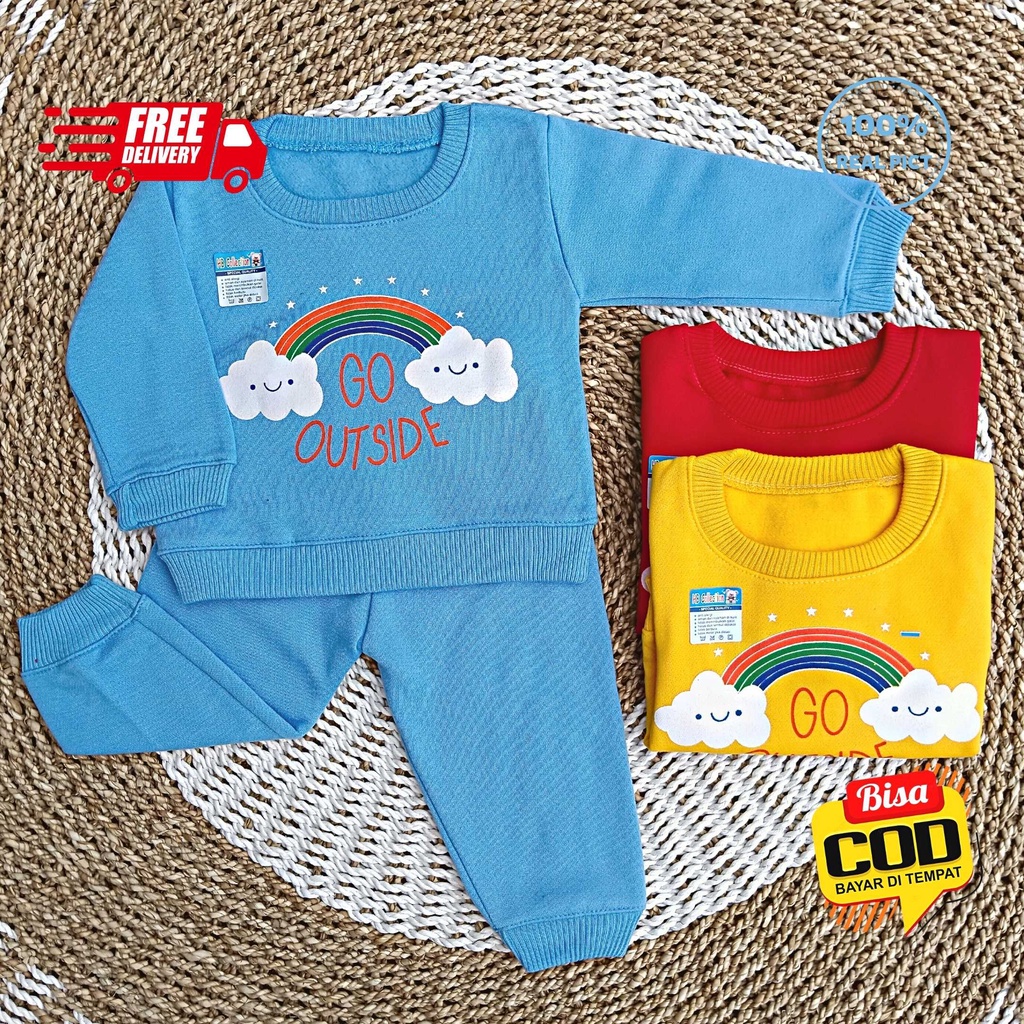 Setelan Jaket Bayi Anak 3 - 18 Bulan HB Collection, Setelan Sweater Anak GO OUTSIDE