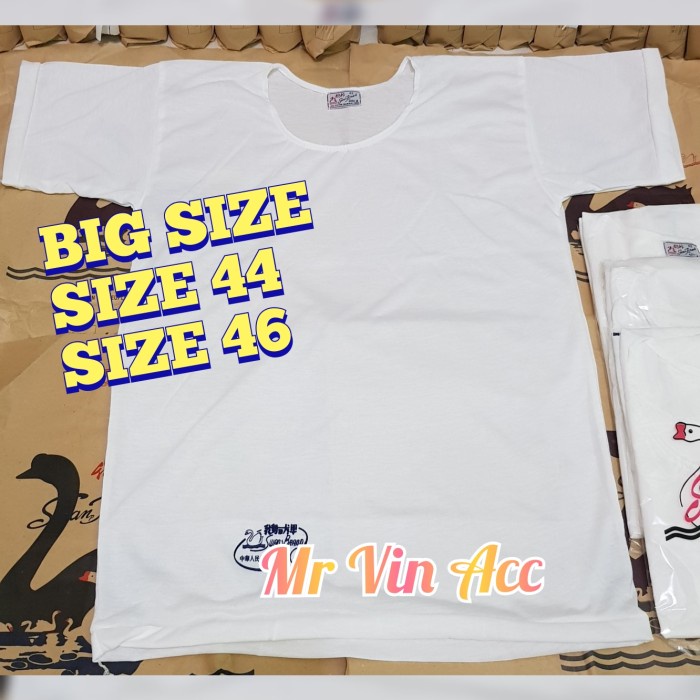Kaos Dalam Big Size 44-46 Kaos Oblong Pria Swan Brand Kaos Oblong Putih Polos
