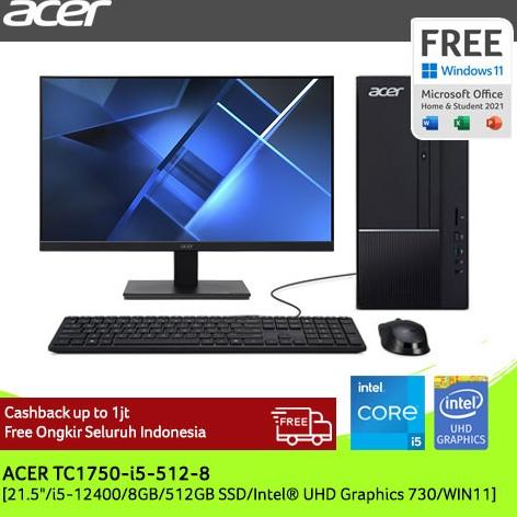 ACER ASPIRE TC 1750 GEN 12 i5-12400 RAM 8GB 512GB SSD 21.5"