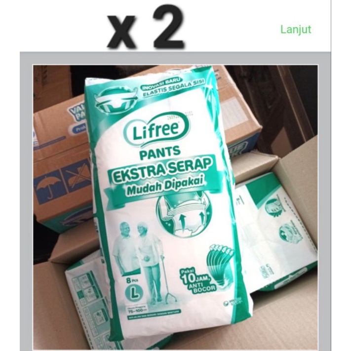 Lifree celana ekstra serap L16 / Lifree celana extra serap L 16 popok dewasa