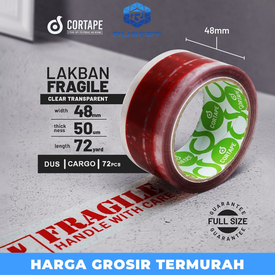 

Lakban Selotip Isolasi Fragile Clear Bening 48mm Dus Ekspedisi