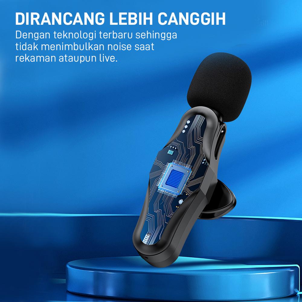 VEGER Wireless Microphone iPhone Audio Portable Mini Mic Clip On Lapel Vlogger Podcast Live Interview