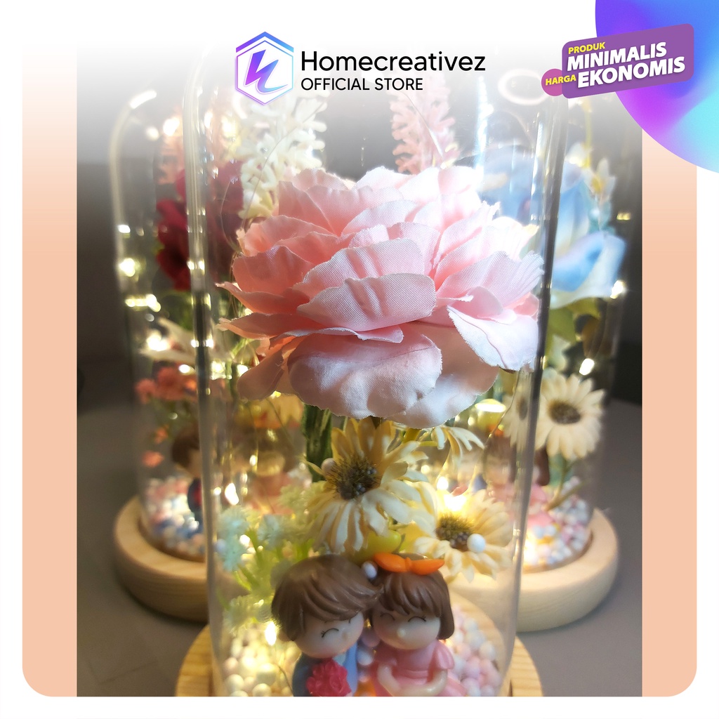 [HC] Lampu Hias LED Bunga Mawar Dekorasi Beauty And The Beast Rose - Pajangan Kado Hiasan Ruangan Kamar