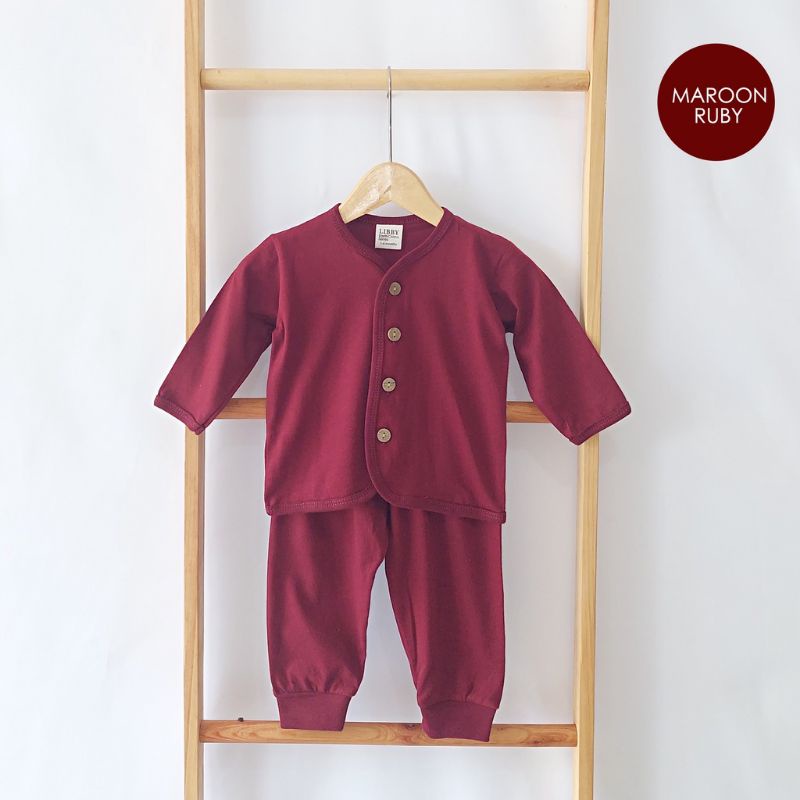 Setelan Libby Comfy set Panjang / setelan libby Polos kancing depan