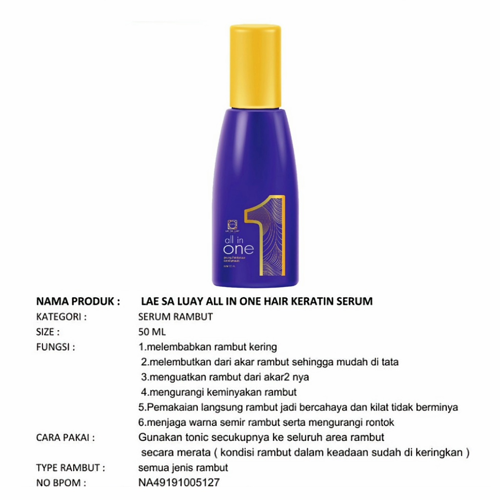 LAE SA LUAY ALL IN ONE HAIR SERUM - TERDAFTAR BPOM - SERUM RAMBUT