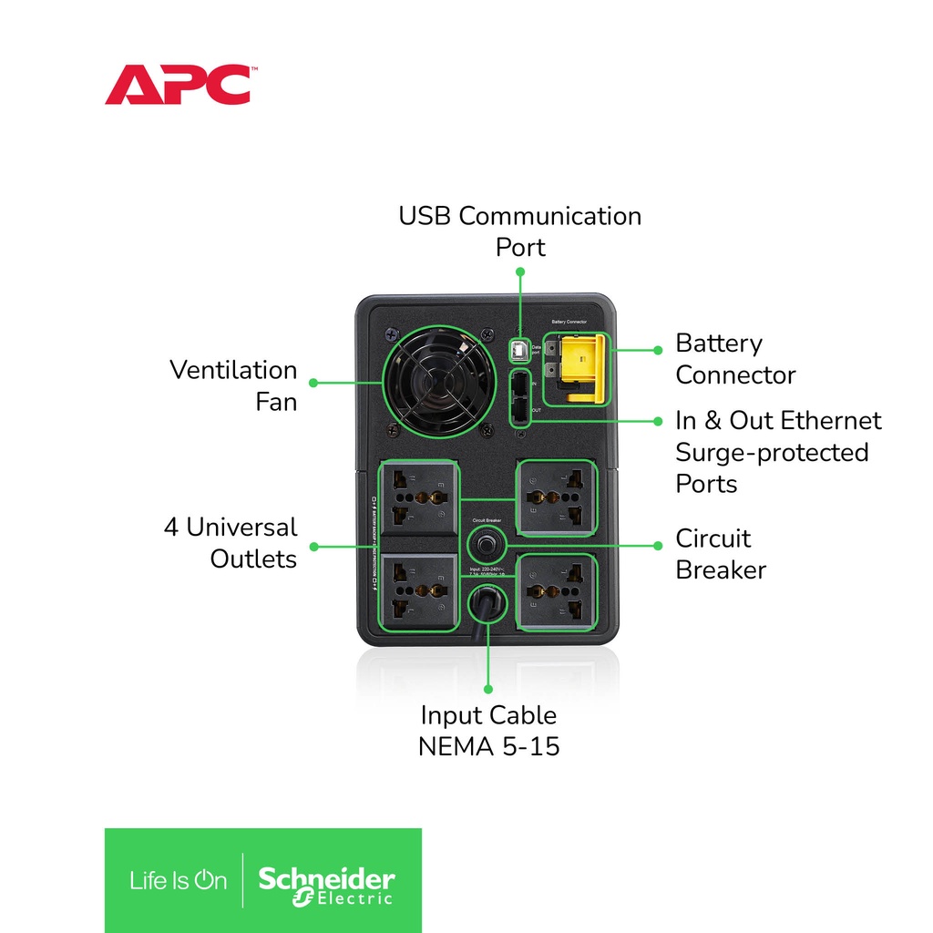 UPS APC Back UPS BX 1600VA 900W BX1600MI-MS