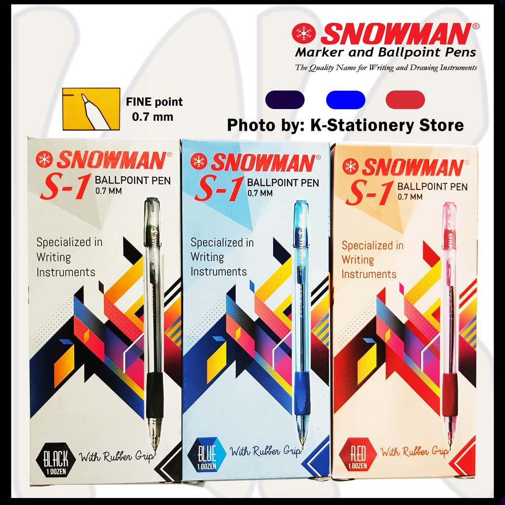 

[Lusin] Bolpen Snowman Ballpoint Pen S-1 Semi Gel RUBBER-GRIP [Lusin]