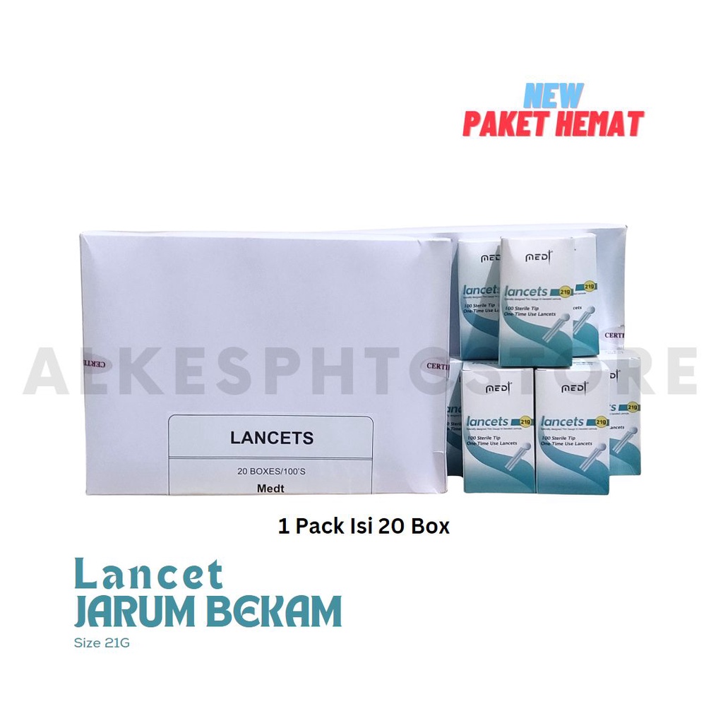 [20Box] Lancet Medilance 21G / Jarum Lancet Untuk Bekam 1 Pack Isi 20 Box