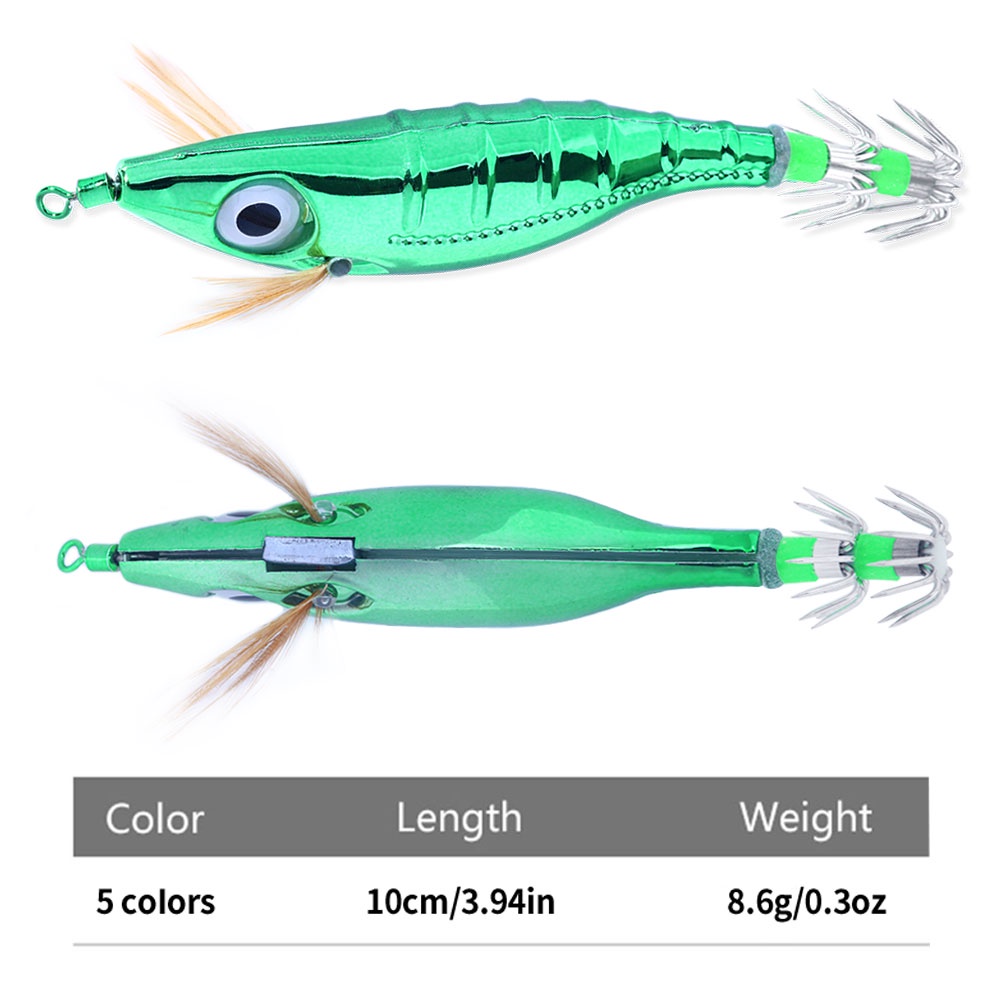 Hengjia 1Pcs 10cm/8.6g Laser Umpan Udang ABS Umpan Fishing Lure Keras Untuk Cumi Jig Gurita Memancing Big Eyes Shrimp Bait