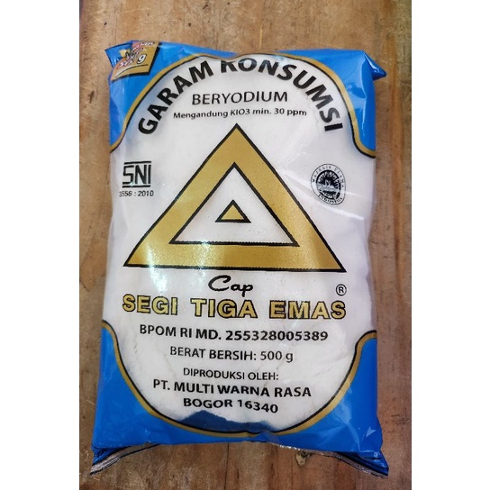 

Garam Cap Segi Tiga Emas 500 gram