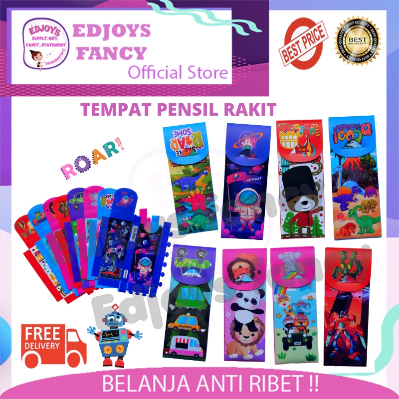 

Kotak pensil / Tempat pensil pencil case kostak rakit Disney isi 12pc