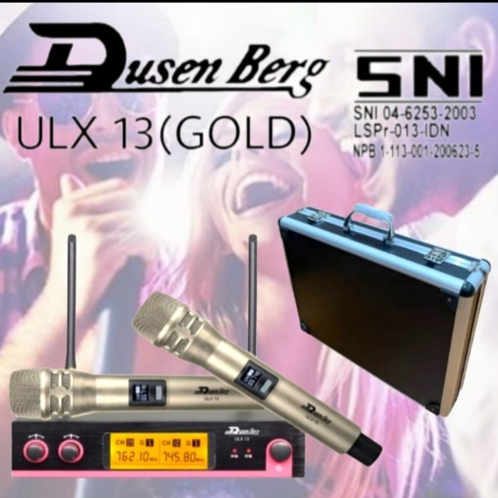 Mic wireless DUSENBERG ULX13 vokal top +free koper / 3warna - gold